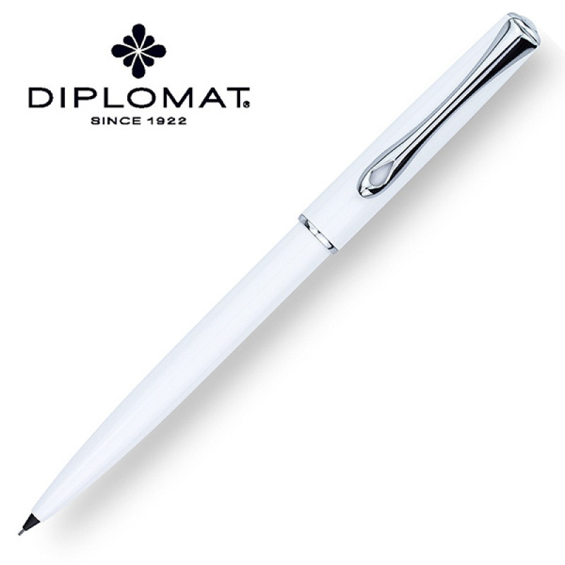 Ołówek automatyczny DIPLOMAT Traveller, 0,5mm, biały/chromowany