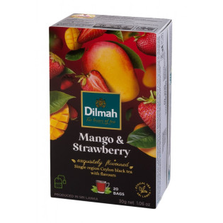 Herbata DILMAH, aromat mango z truskawką, 20 torebek