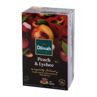 Herbata DILMAH, aromat brzoskwinia & lychee, 20 torebek