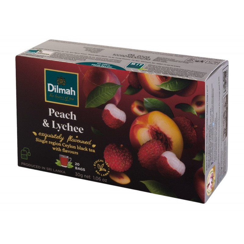 Herbata DILMAH, aromat brzoskwinia & lychee, 20 torebek