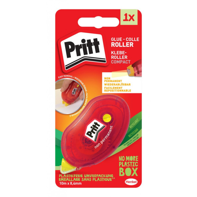 Klej w taśmie PRITT NON-PERMANENT, 8,4mm x 10m, blister