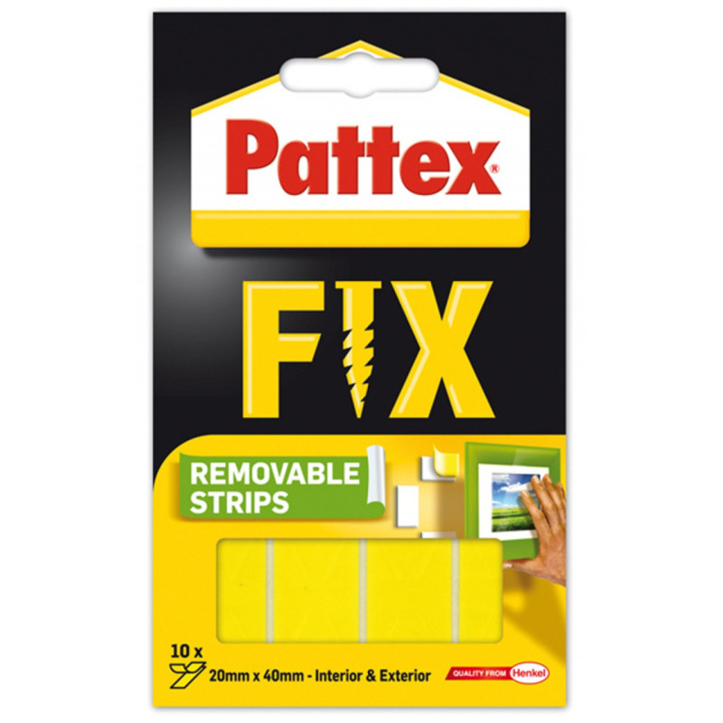 Paski montażowe usuwalne PATTEX FIX, 10*40mm x 20mm