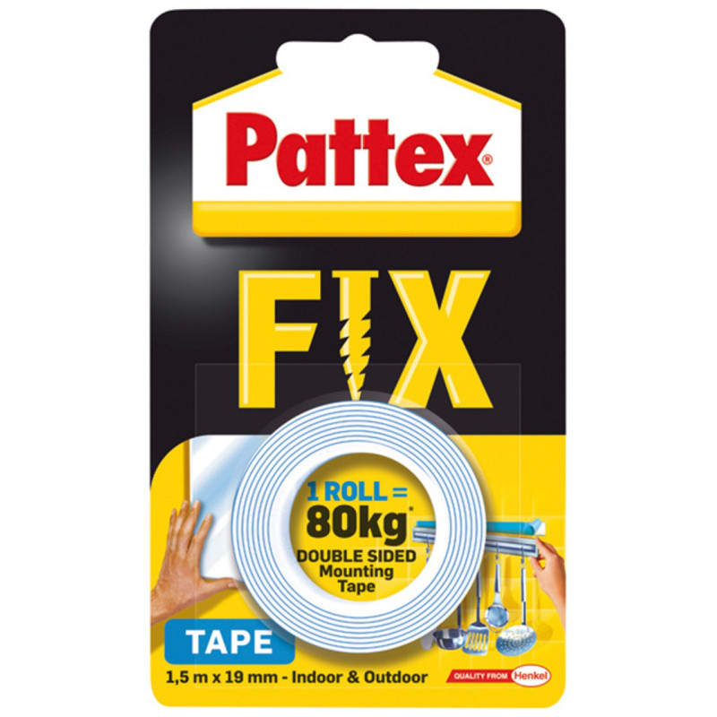 Taśma dwustronna PATTEX FIX, 1,5m x 19mm, 80kg