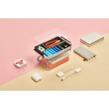 Pojemnik do przechowywania MOXOM, Insert Box, 15,5l, z rączką, z klipsami, transparentny grafit