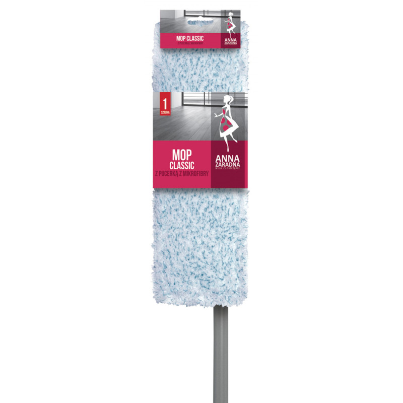 Mop płaski classic ANNA ZARADNA, z pucerką z mikrofibry, 1 szt., mix kolorów