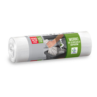 Worki do segregacji odpadów ANNA ZARADNA, 120 l, 10 szt., białe