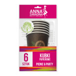 Kubki papierowe ANNA ZARADNA, 200 ml, 6 szt., mix kolorów
