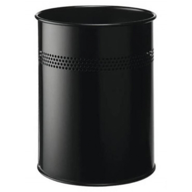 Kosz na śmieci, 15l, z perforacją, czarny