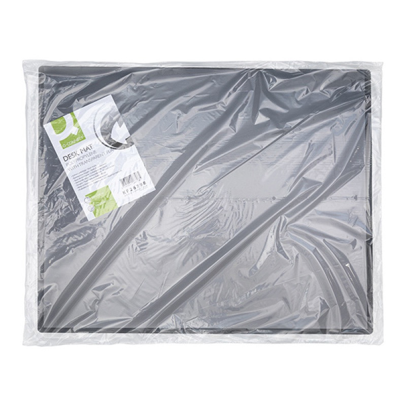 Podkładka na biurko Q-CONNECT, PP, 630x500mm, z przezroczystą folią, czarna