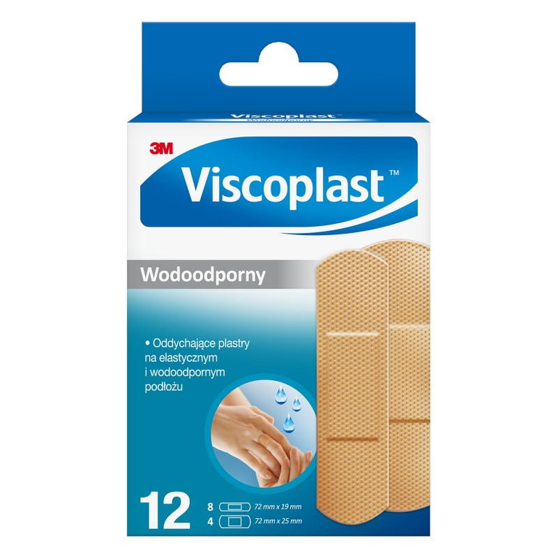Zestaw plastrów VISCOPLAST, wodoodporne, 12szt.