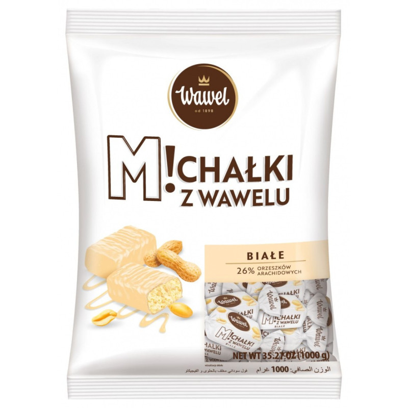Cukierki czekoladowe WAWEL MICHAŁKI ZAMKOWE, białe, 1kg.