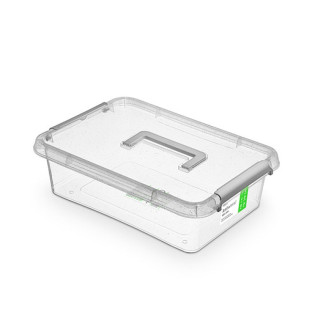Pojemnik antybakteryjny MOXOM Antibacterial, z rączką, 8,5l, (390 x 290 x 110mm), transparentny