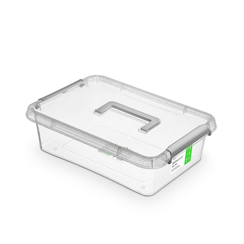 Pojemnik antybakteryjny MOXOM Antibacterial, z rączką, 8,5l, (390 x 290 x 110mm), transparentny