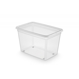 Pojemnik do przechowywania MOXOM Basestore Box, na kółkach, 60l, (580 x 390 x 350mm), transparentny