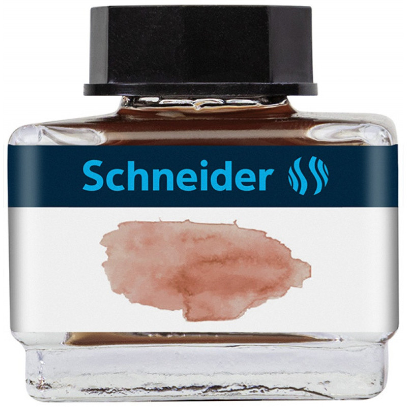 Atrament do piór SCHNEIDER, 15 ml, cognac / ciemnobrązowy