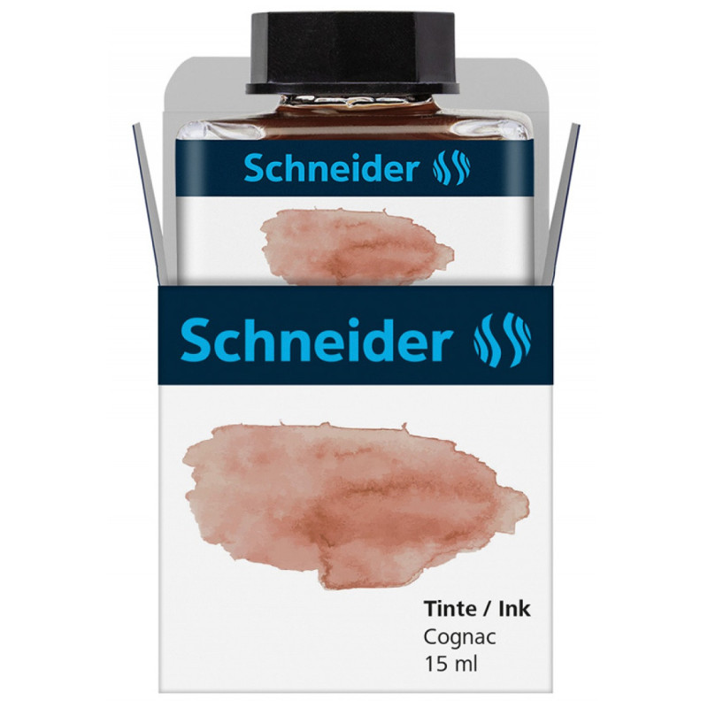 Atrament do piór SCHNEIDER, 15 ml, cognac / ciemnobrązowy