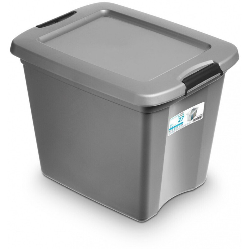 Pojemnik do przechowywania MOXOM Robustore z klipsami, 27l, (420 x 330 x 330mm), szary