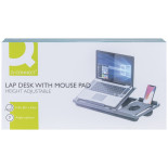 Podstawa pod laptopa z podkładką pod mysz Q-CONNECT, 51,8 x 28,1 x 5,9 cm, czarna