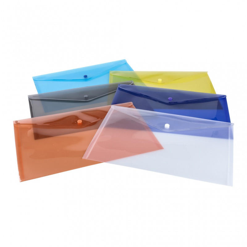 Teczka kopertowa, PP, A4, 235 x 328 x 0,18 mm, na zatrzask, display, mix kolorów