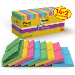 Karteczki samoprzylepne POST-IT® Super Sticky Z-Notes (R330-SS-VP16), 76x76mm, 90 kart./bloczek, 14+2 bloczki, mix kolorów