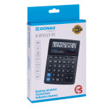 Kalkulator biurowy DONAU TECH, CI-SDC444S, 12-cyfr. wyświetlacz, wym. 190x143x40 mm, czarny