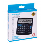 Kalkulator biurowy DONAU TECH, CI-CT555N, 12-cyfr. wyświetlacz, wym. 136x134x28 mm, czarny