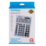 Kalkulator biurowy DONAU TECH, 12-cyfr. wyświetlacz, wym. 210x154x37 mm, metalowa obudowa, srebrny