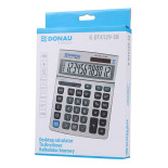 Kalkulator biurowy DONAU TECH, 12-cyfr. wyświetlacz, wym. 210x154x37 mm, metalowa obudowa, srebrny
