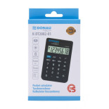 Kalkulator kieszonkowy DONAU TECH, CI-SLD200NR, 8-cyfr. wyświetlacz, wym. 97x60x10 mm, czarny