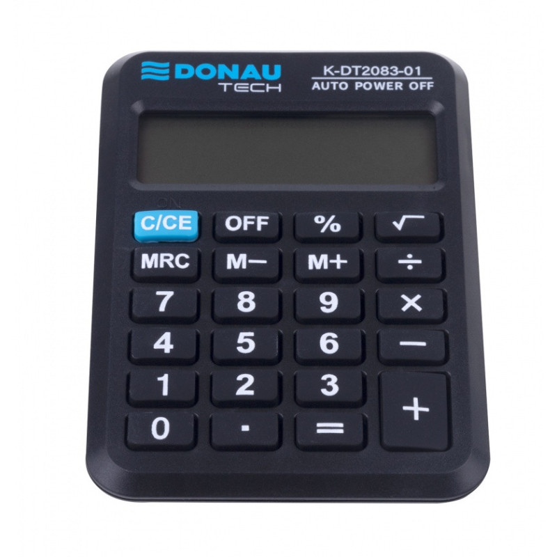 Kalkulator kieszonkowy DONAU TECH, CI-LC110NR, 8-cyfr. wyświetlacz, wym. 89x58x11 mm, czarny