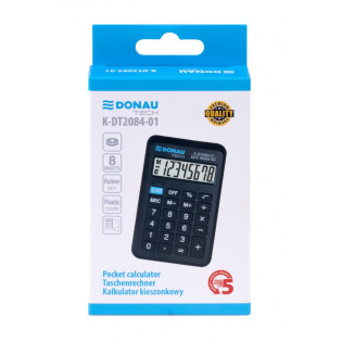 Kalkulator kieszonkowy DONAU TECH, CI-LC210NR, 8-cyfr. wyświetlacz, wym. 97x62x11 mm, czarny