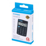 Kalkulator kieszonkowy DONAU TECH, CI-SLD100NR, 8-cyfr. wyświetlacz, wym. 90x60x11 mm, czarny