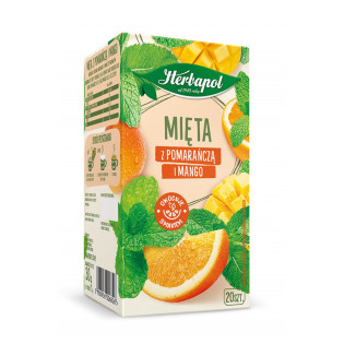 Herbata HERBAPOL Zielnik Polski, mięta z pomarańczą i mango, 20 torebek