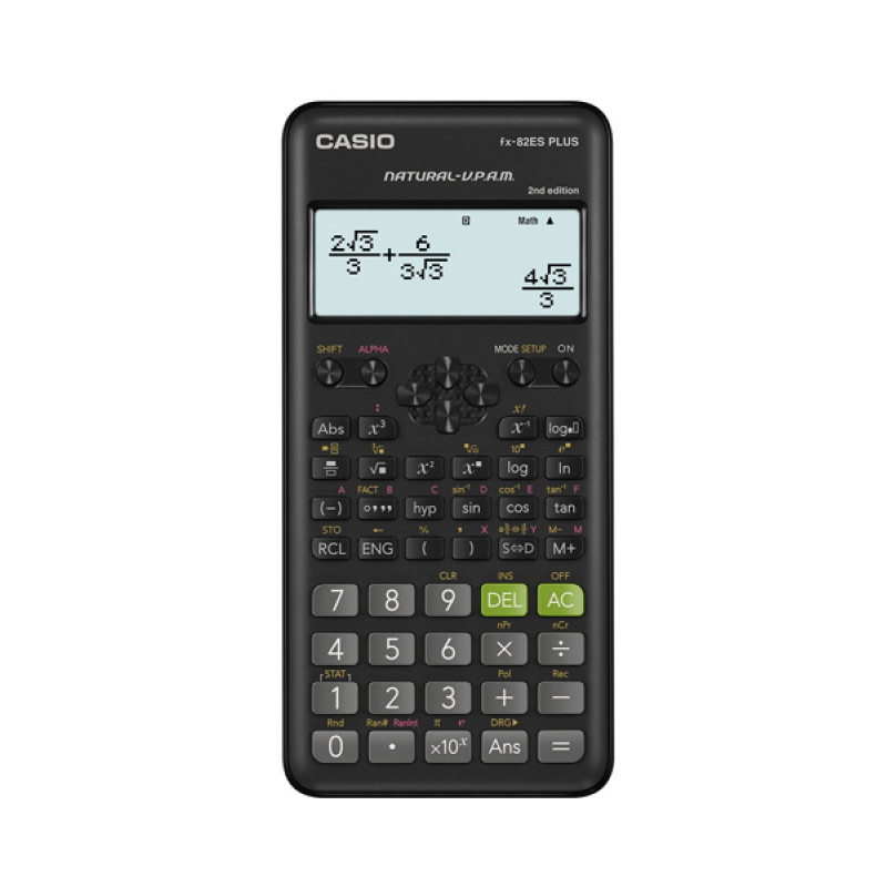 Kalkulator naukowy CASIO FX-82ESPLUS-2, 252 funkcje, 77x162mm, czarny, box