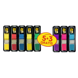 Zakładki indeksujące Post-it® (683), PP, 11,9x43,2mm, 5x35 + 3x35 gratis, mix kolorów