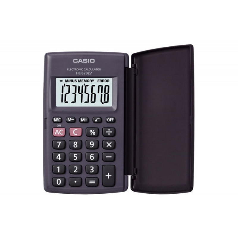 Kalkulator kieszonkowy CASIO HL-820LV-B BK, 8-cyfrowy, 127x104mm, czarny, box