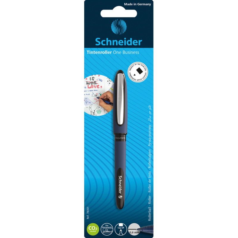 Pióro kulkowe SCHNEIDER One Business, 0,6 mm, czarne, blister