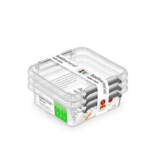 Zestaw pojemników antybakteryjnych MOXOM Antibacterial, 3x0,6l, transparentny