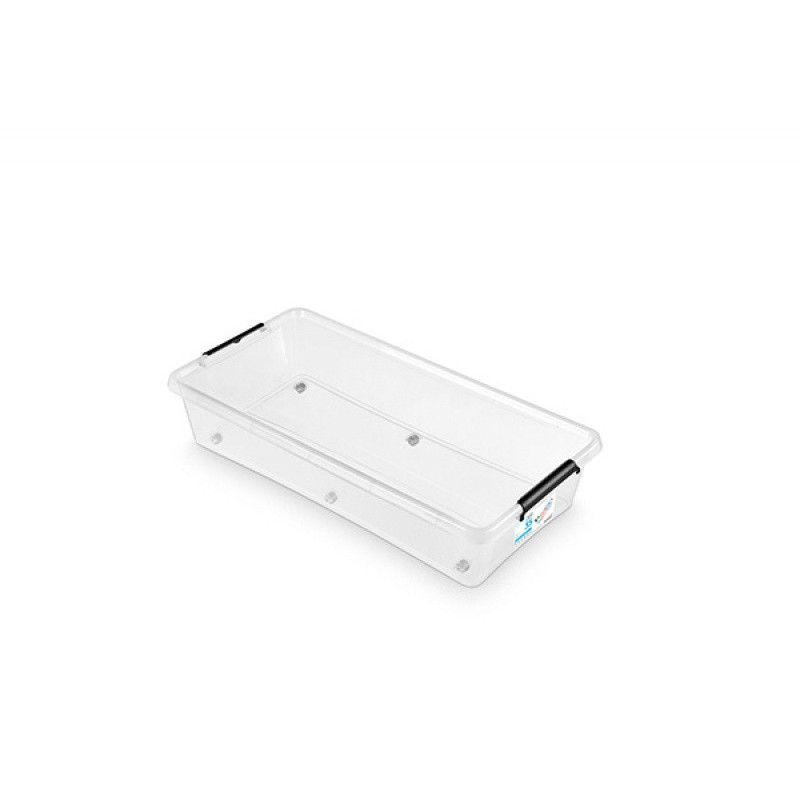 Pojemnik do przechowywania MOXOM Simple Box Bedroller, 35l, na kółkach, transparentny