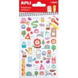 Zestaw naklejek APLI, wypukłe, w kształcie zwierząt, mix kolorów