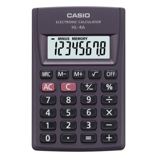 Kalkulator kieszonkowy CASIO HL-4A-B, 8-cyfrowy, 56x87mm, czarny