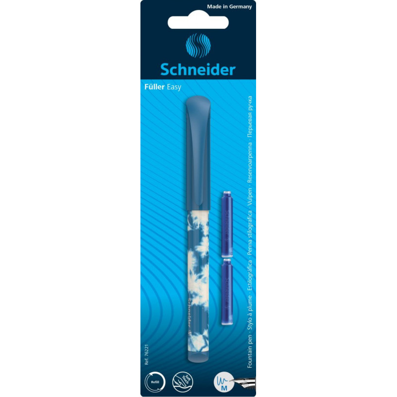 Pióro wieczne SCHNEIDER Easy + 2 naboje, blister, mix kolorów