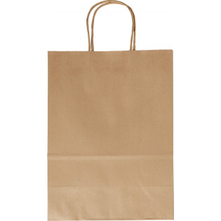 Torebka na prezenty KRAFT, papierowa, 24x12x31 cm, gr. 125g/m2, brązowa