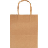 Torebka na prezenty KRAFT, papierowa, 18x8x21 cm, gr. 125g/m2, brązowa