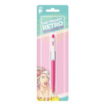 Długopis automatyczny ICO Retro 70'C, Pastel, blister, wkład niebieski, mix kolorów