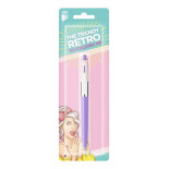 Długopis automatyczny ICO Retro 70'C, Pastel, blister, wkład niebieski, mix kolorów