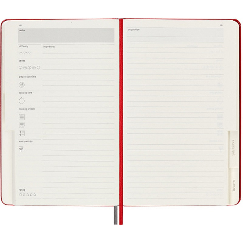 Notes MOLESKINE Passion Journal Recipe, 400 stron, czerwony