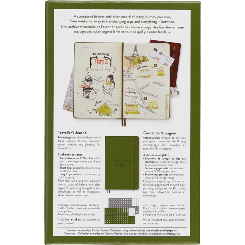 Notes MOLESKINE Passion Journal Travel, 400 stron, zielony