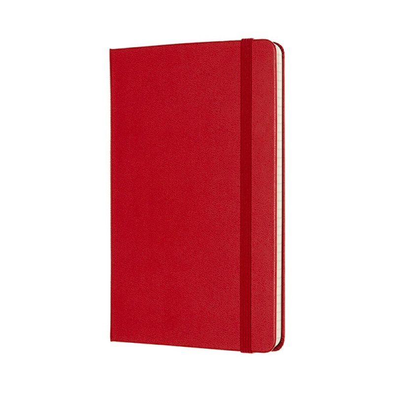 Notes MOLESKINE Classic M, 11,5x18 cm, w kratkę, twarda oprawa, scarlet red, 208 stron, czerwony