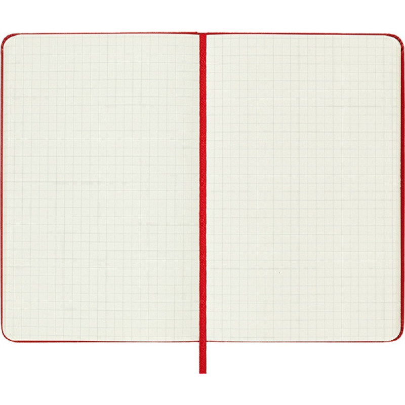 Notes MOLESKINE Classic M, 11,5x18 cm, w kratkę, twarda oprawa, scarlet red, 208 stron, czerwony